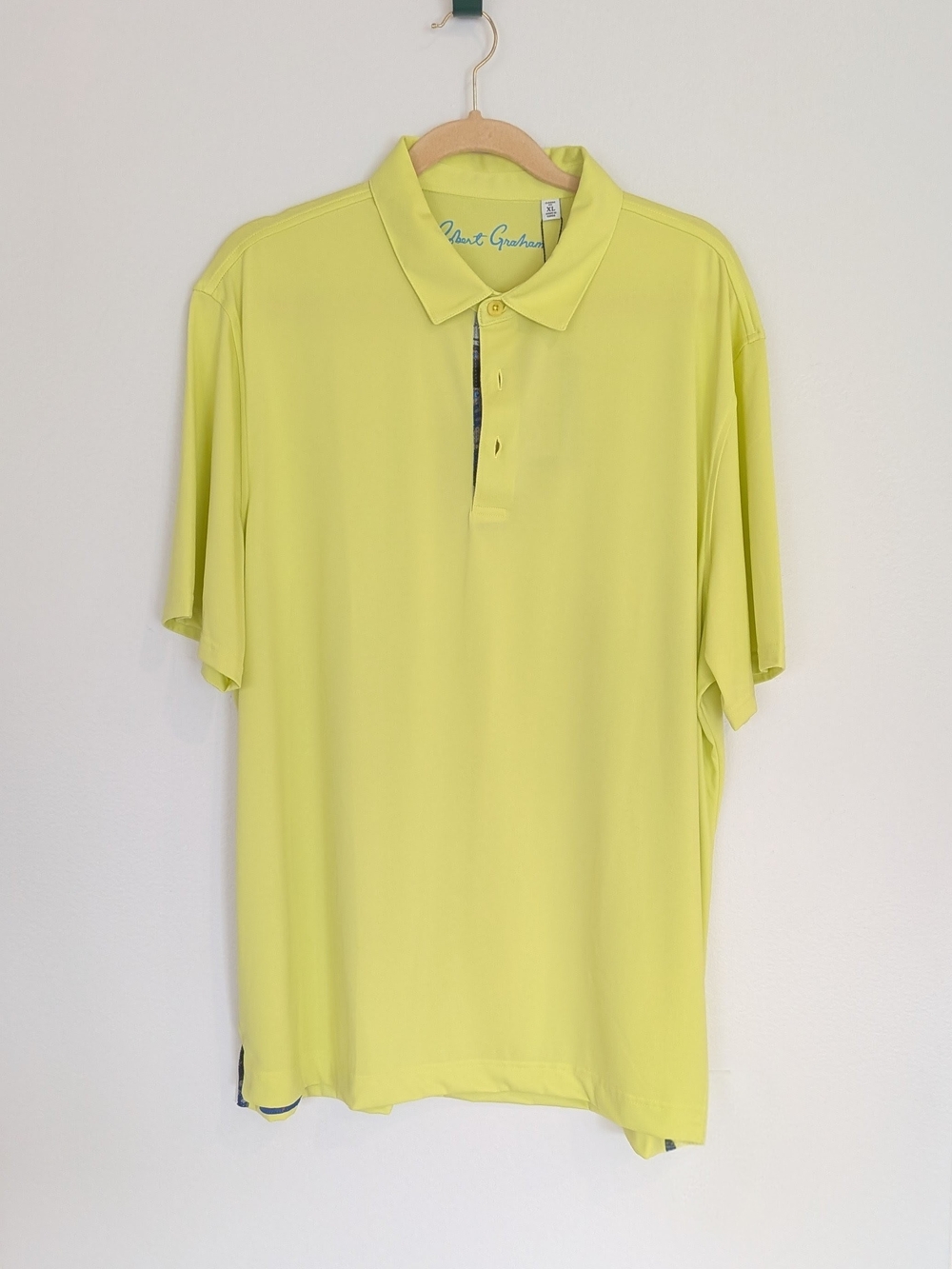 Robert Graham Elbridge Clubhouse Golf Polo Shirt Lime XL Classic Fit NWT size XL